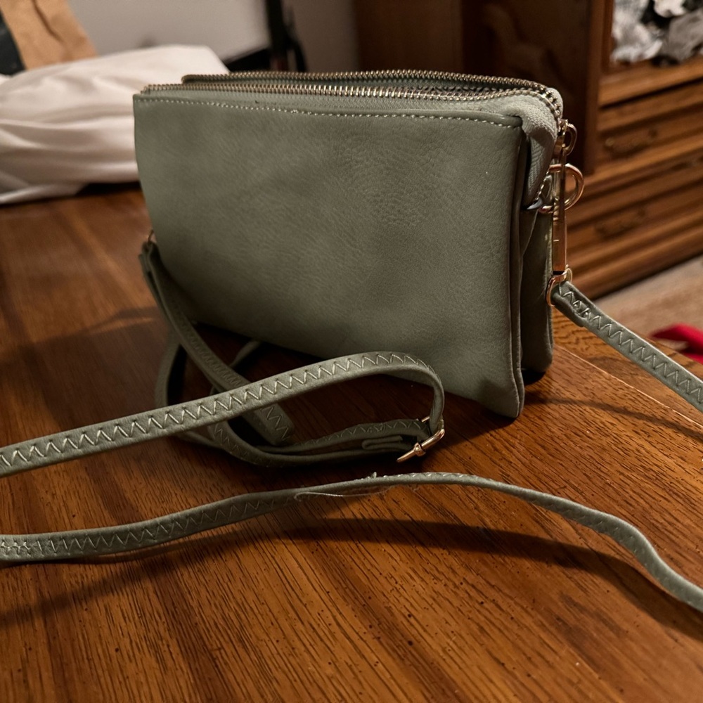 Blue/ green satchel